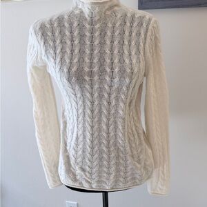 Theory Cream Cable Knit Sweater